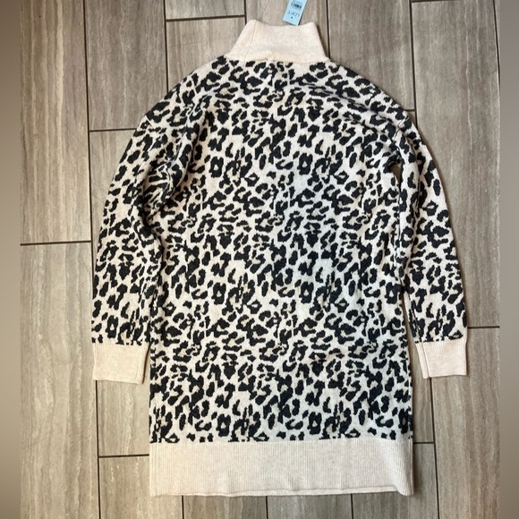 LOFT Plus Leopard Jacquard Turtleneck Dress NEW WITH TAGS Small P - Picture 4 of 6